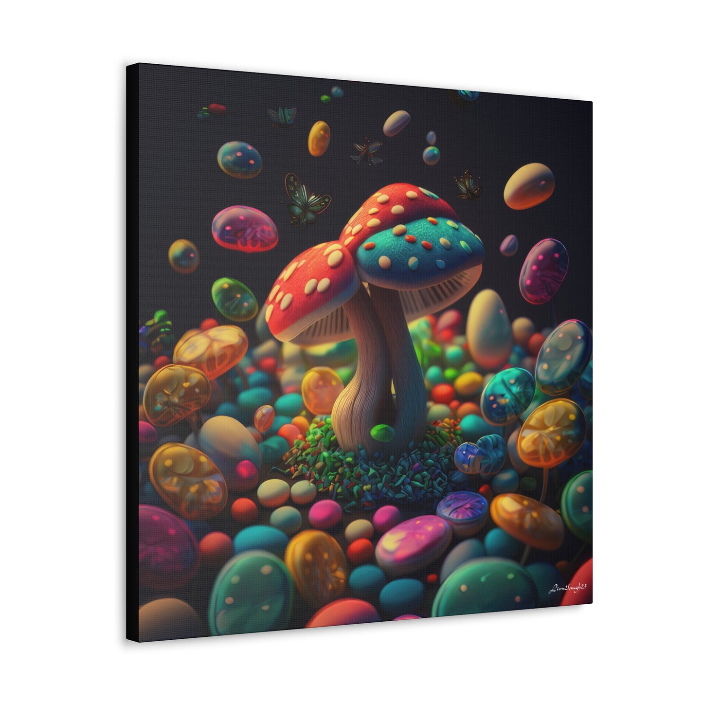 Beautiful Mushroom Luminating Colorful Bliss Canvas Gallery Wraps