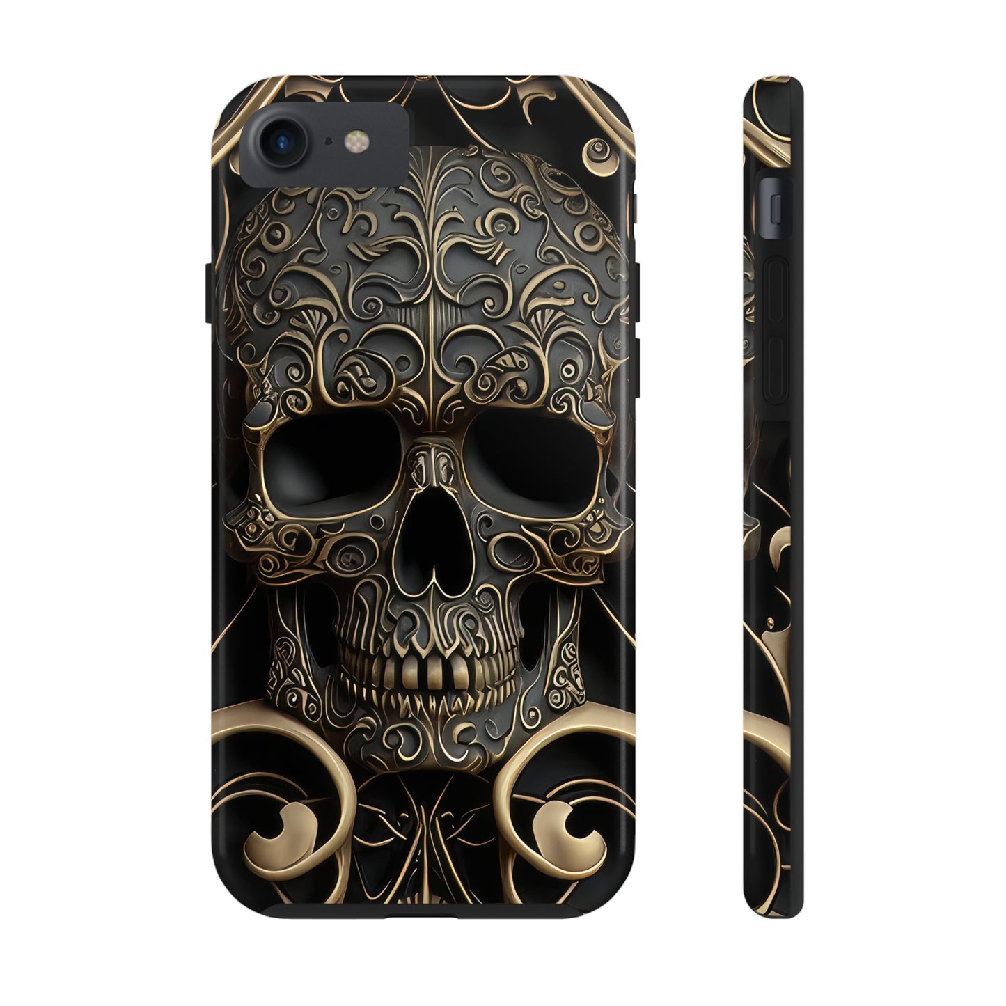 Metallic Chrome Skulls and classic Designed 2 Tough Phone Cases