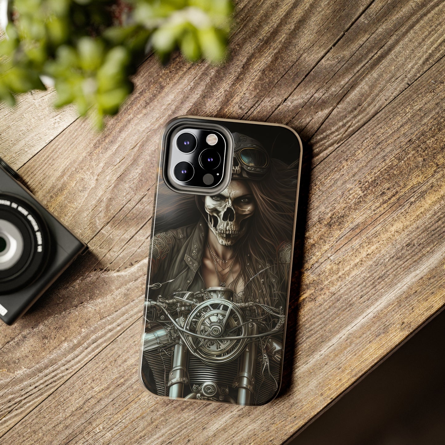 Skull Motorcycle Rider, Ready to Tear Up Road On Beautiful Bike 10 Tough Phone Cases