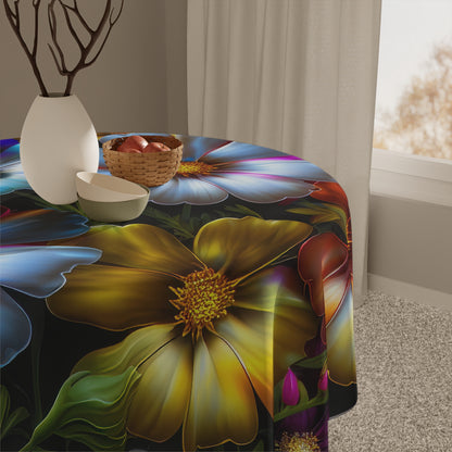 Bold & Beautiful & Metallic Wildflowers, Gorgeous floral Design, Style 5 Tablecloth