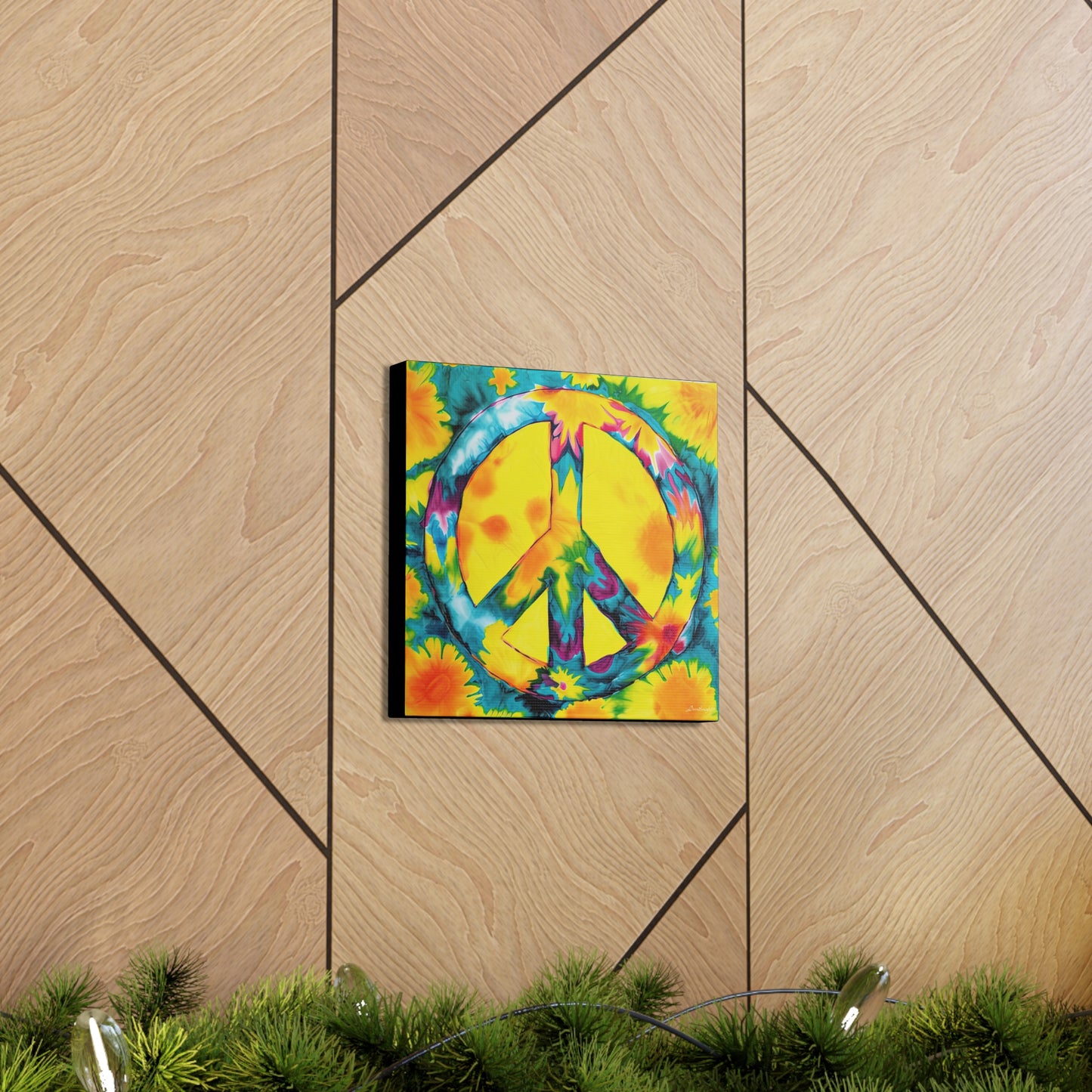 Coolio Tie Dye Hippie Peace Sign 10 Canvas Gallery Wraps