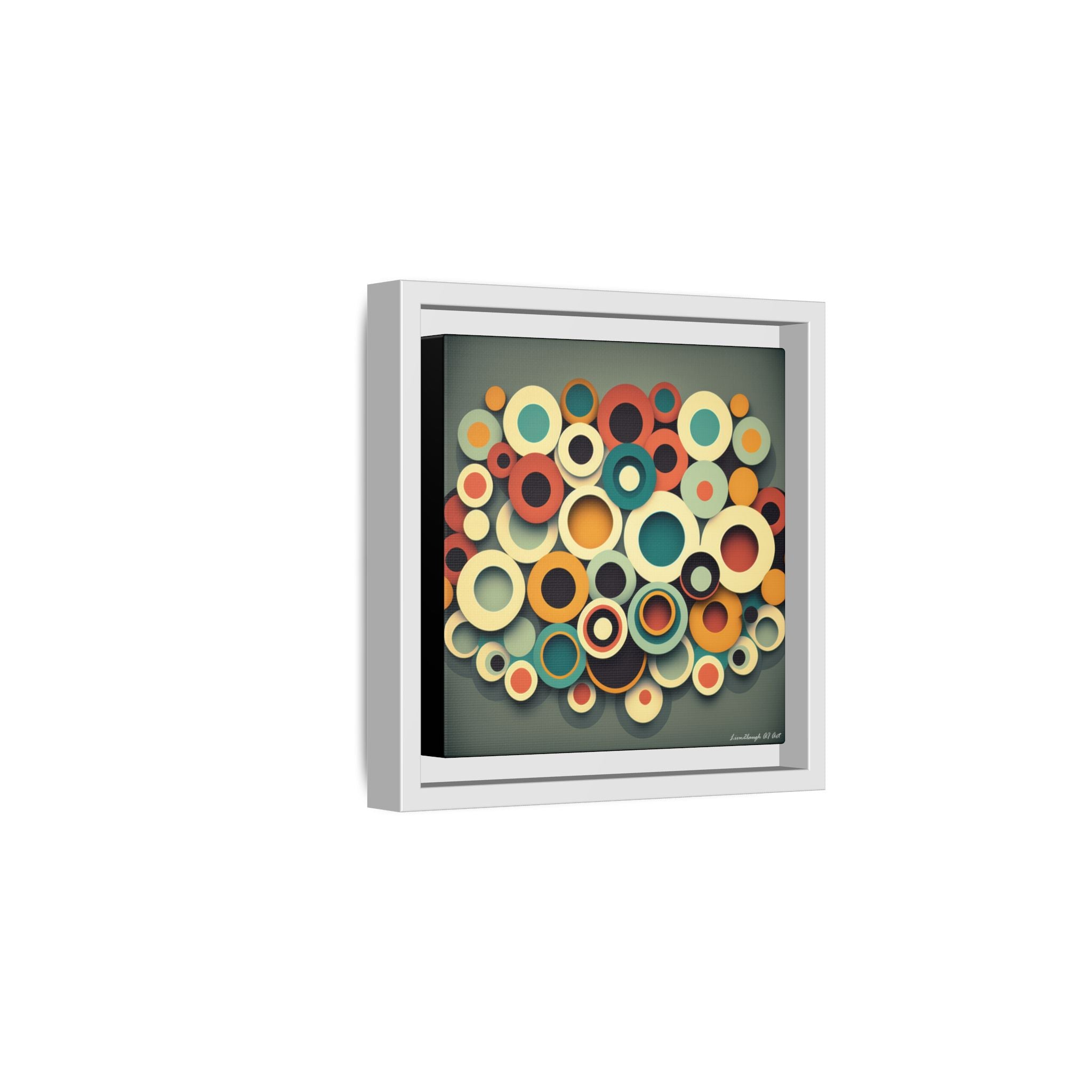 Gathered Circles, Matte Canvas, Framed (Multi-color)