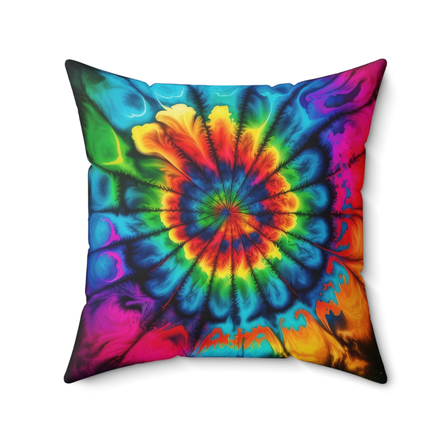 Bold And beautiful Tie Dye Style Two Spun Polyester Square Pillow