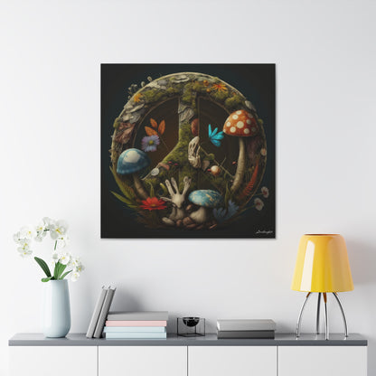 Beautiful Forest Round Peace Sign 5 Canvas Gallery Wraps