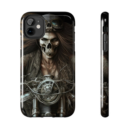 Skull Motorcycle Rider, Ready to Tear Up Road On Beautiful Bike 10 Tough Phone Cases