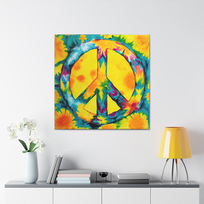 Coolio Tie Dye Hippie Peace Sign 10 Canvas Gallery Wraps