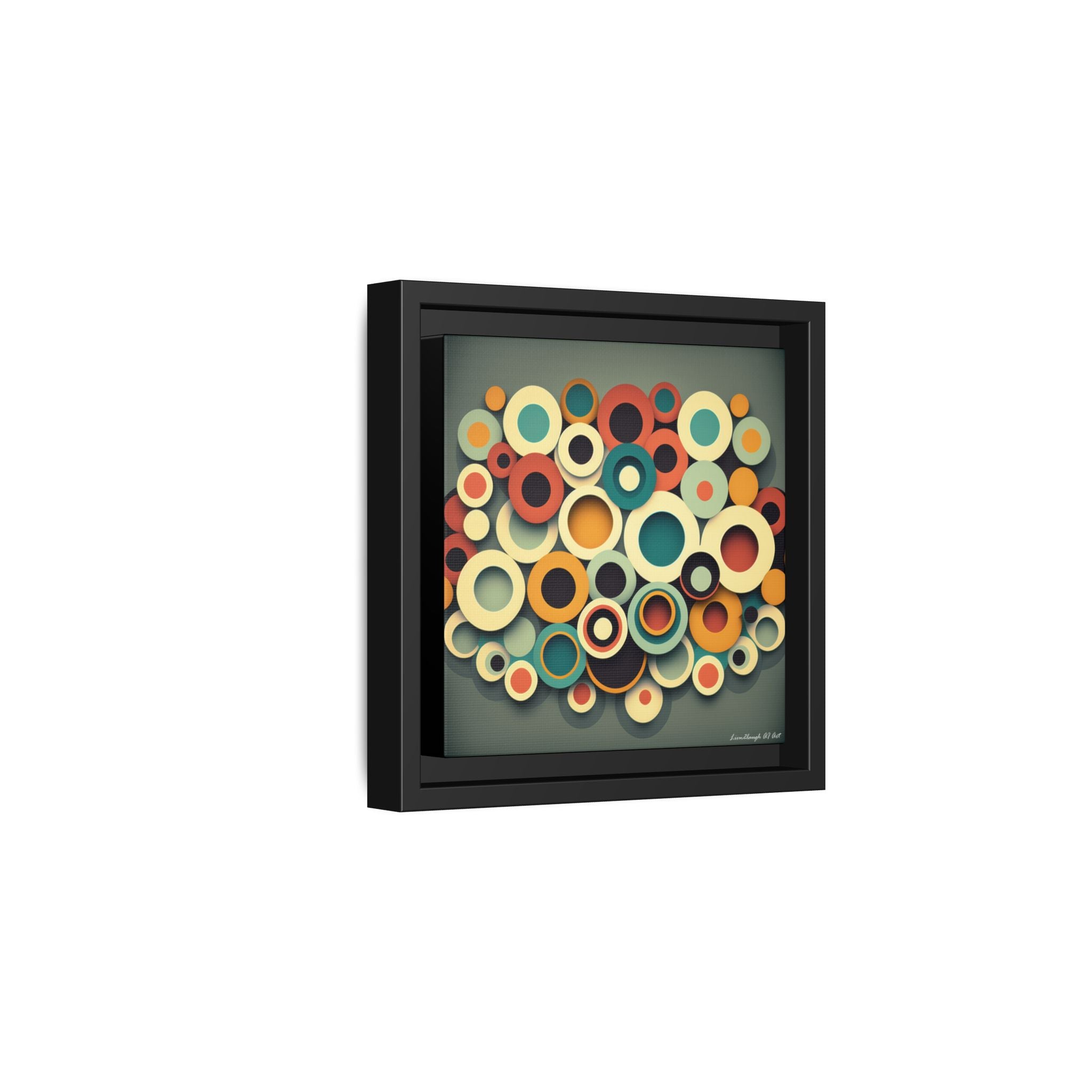 Gathered Circles, Matte Canvas, Framed (Multi-color)
