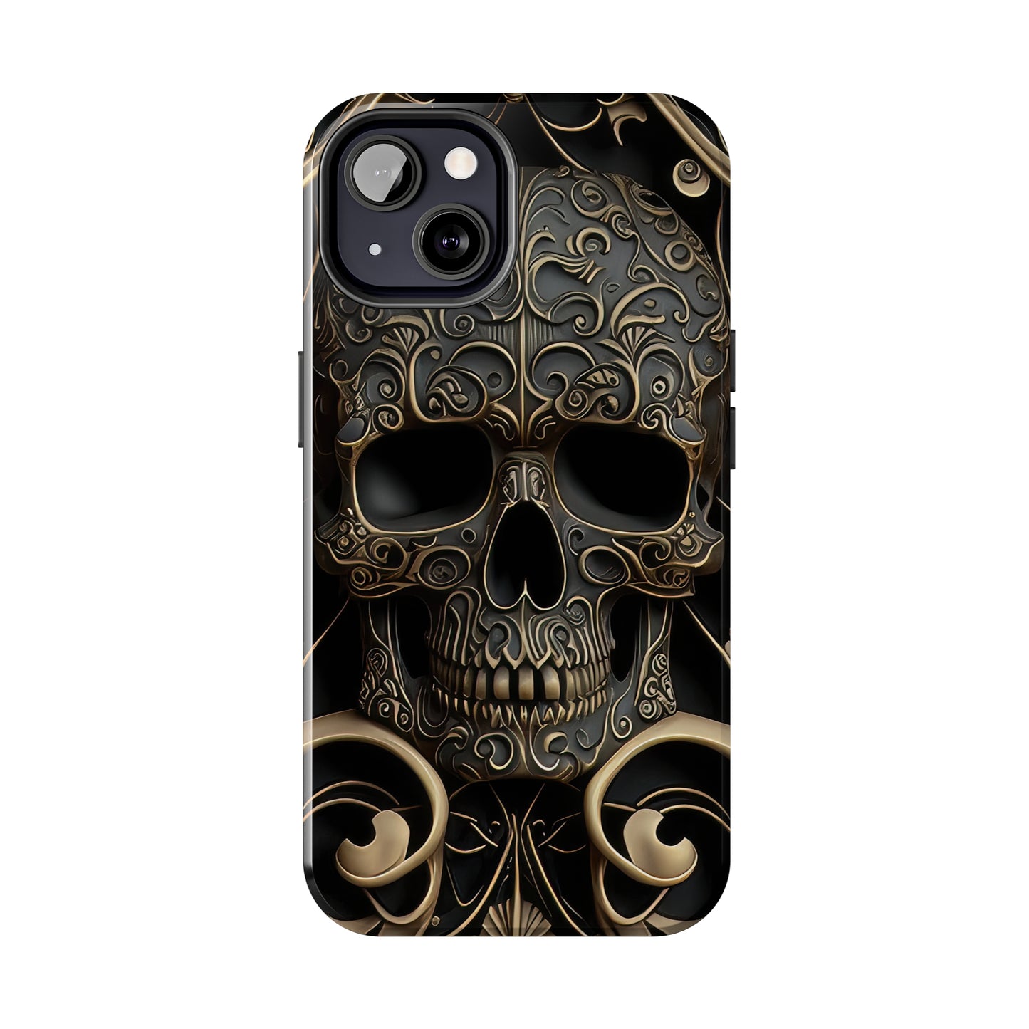 Metallic Chrome Skulls and classic Designed 2 Tough Phone Cases