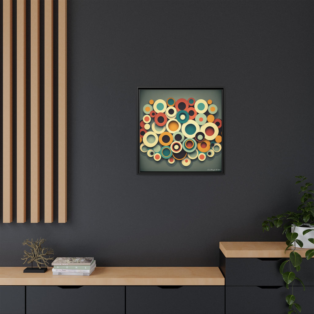 Gathered Circles, Matte Canvas, Framed (Multi-color)