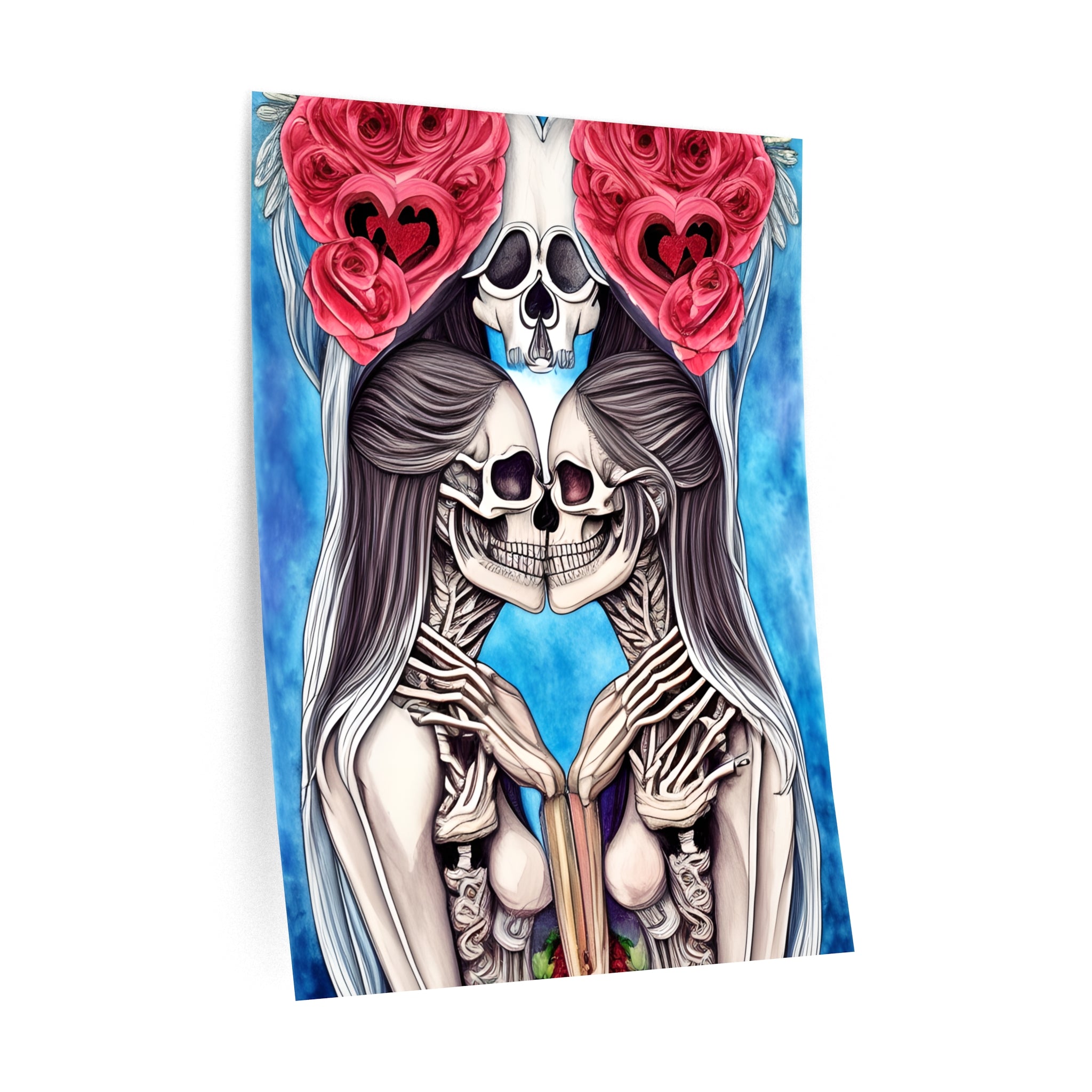 Love Shows No Time Boundaries Skulls, Image By Loewenkind Creations Wall Decals