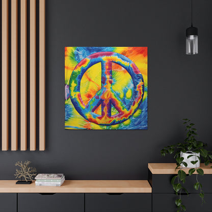 Coolio Tie Dye Hippie Peace Sign 4 Canvas Gallery Wraps