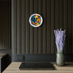 Happy Tie Dye Face Style 3 Wall Clock