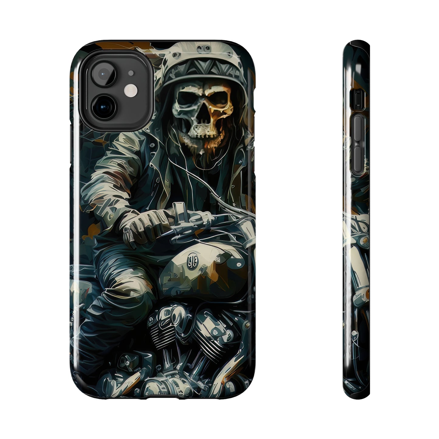 Skull Motorcycle Rider, Ready to Tear Up Road On Beautiful Bike Tough Phone Cases