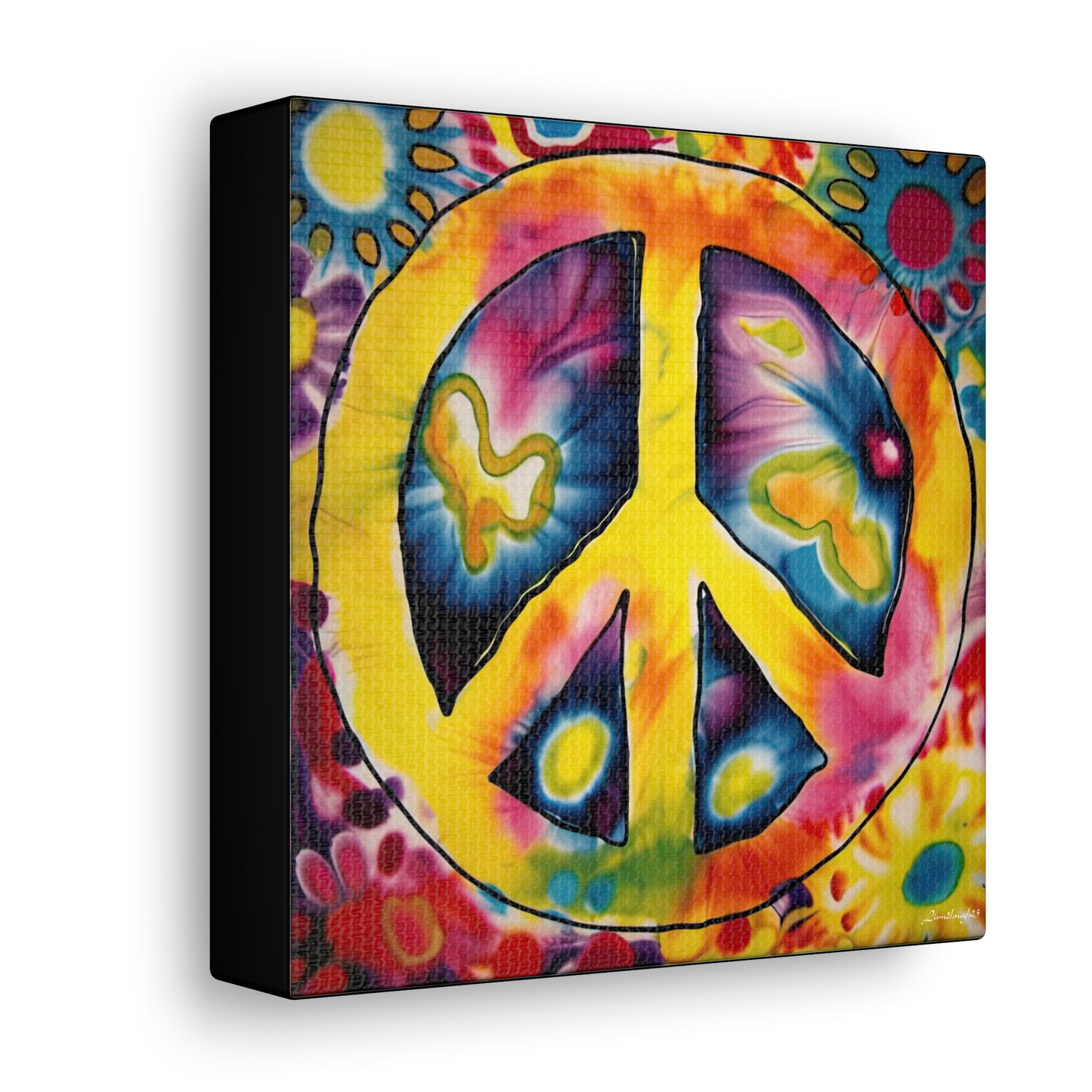 Coolio Tie Dye Hippie Peace Sign 7 Canvas Gallery Wraps