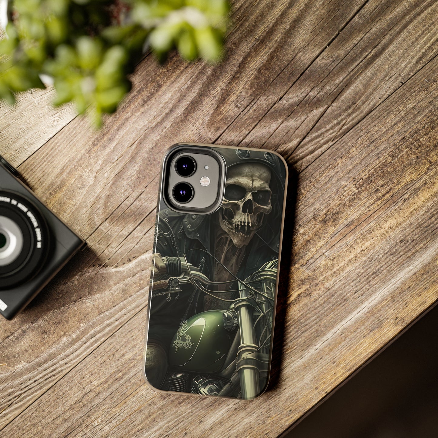 Skull Motorcycle Rider, Ready to Tear Up Road On Beautiful Bike 3 Tough Phone Cases