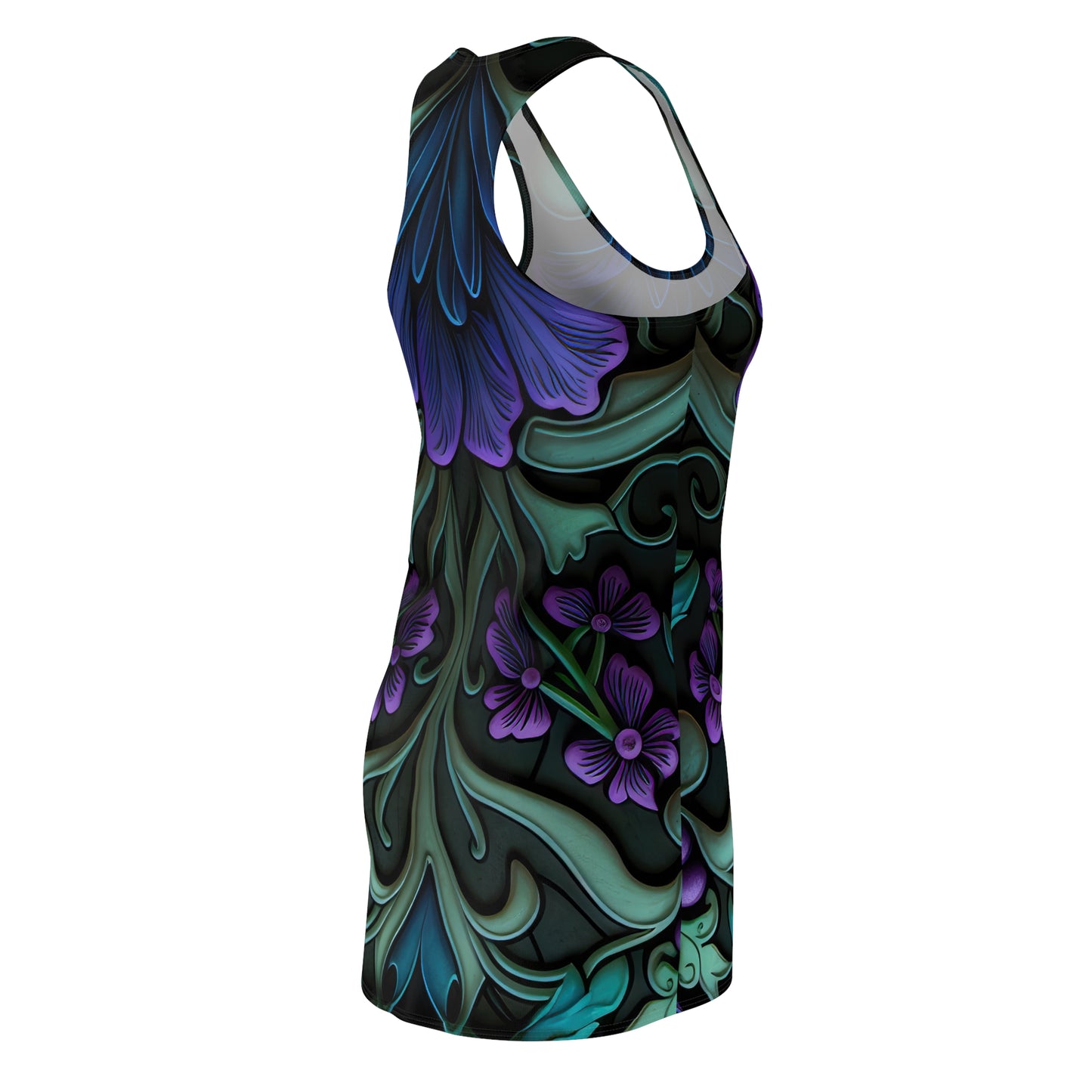 Gothic Bold & Beautiful flower floral Style 3 A, Women's Cut & Sew Racerback Dress (AOP)