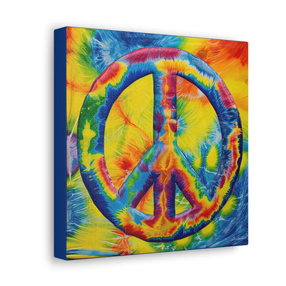 Coolio Tie Dye Hippie Peace Sign 4 Canvas Gallery Wraps