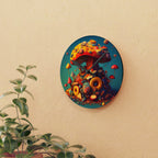 Hippie Mushroom Color Candy Style Design Style 2 Acrylic Wall Clock