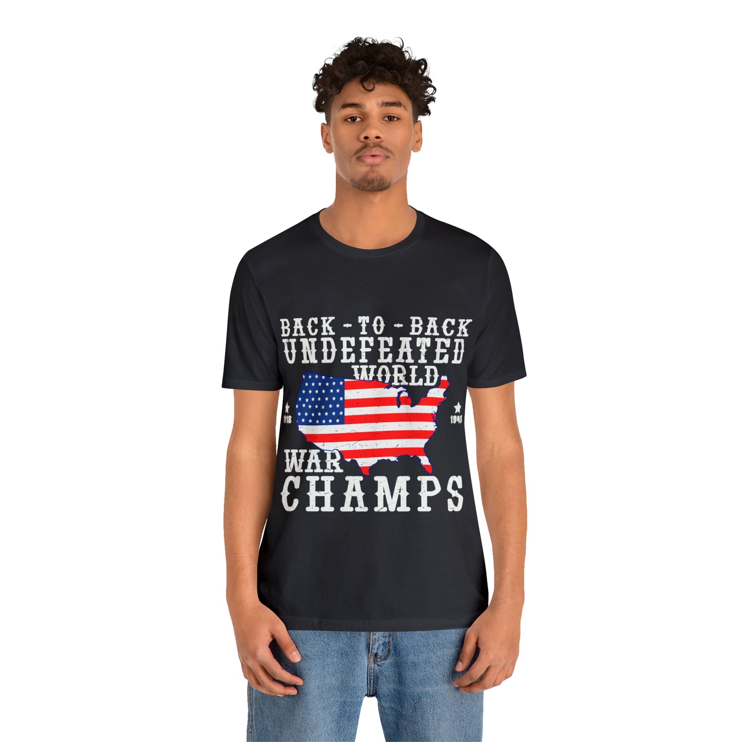 Back to Back World War Champs, American Flag, Fourth Of July 4th Unisex Jersey Short Sleeve Tee