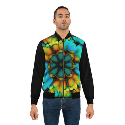 Bold And Beautiful Tie Dye B 3 Blue Yellow Men's Bomber Jacket (AOP)