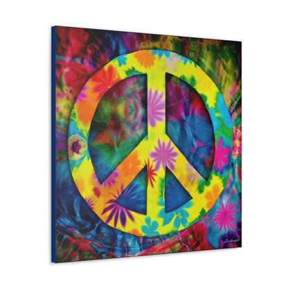 Coolio Tie Dye Hippie Peace Sign 3 Canvas Gallery Wraps