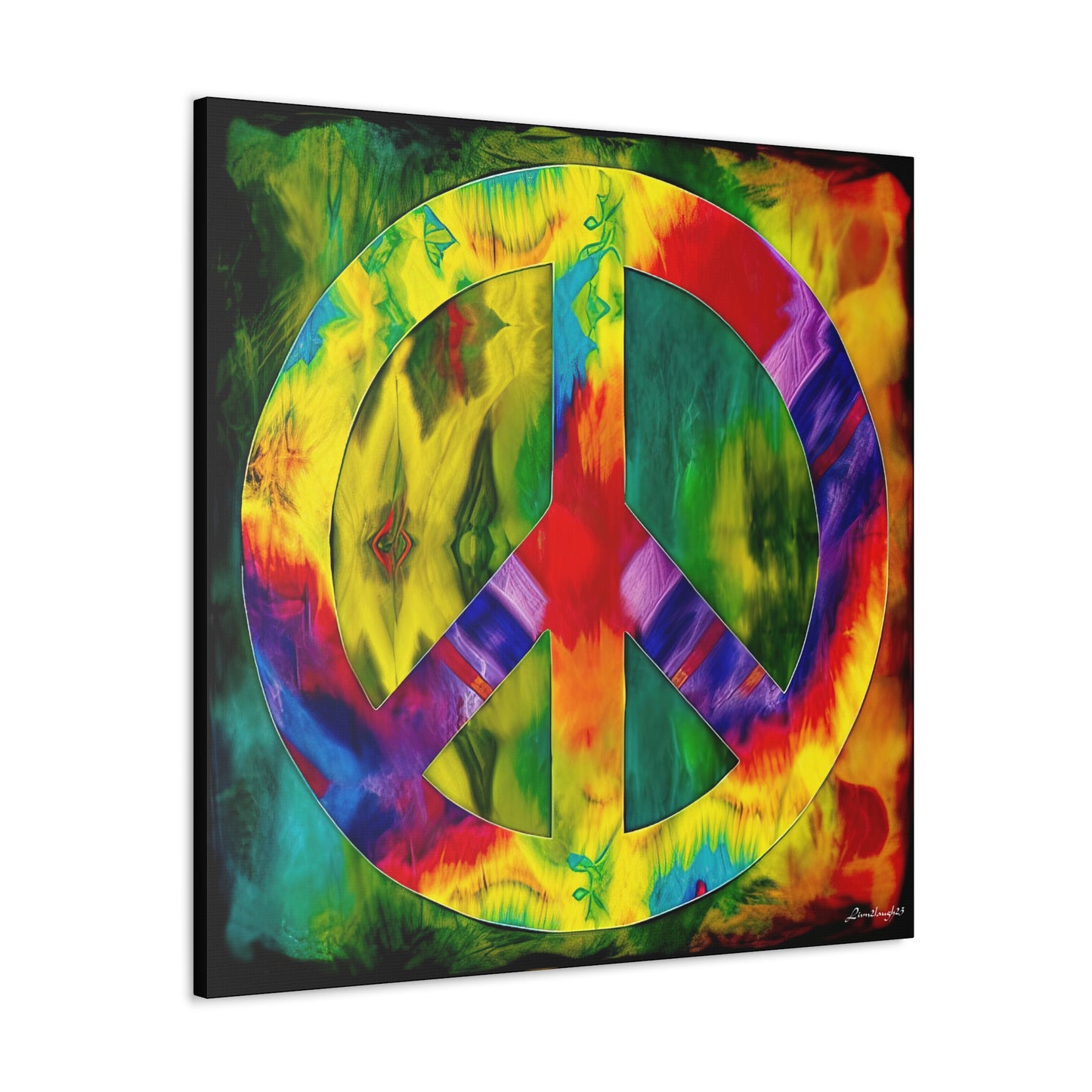 Coolio Tie Dye Hippie Peace Sign 9 Canvas Gallery Wraps