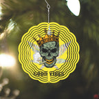 Crowned Skull Smoking With 420 Leaf, Good Vibes 885. Wind Spinner