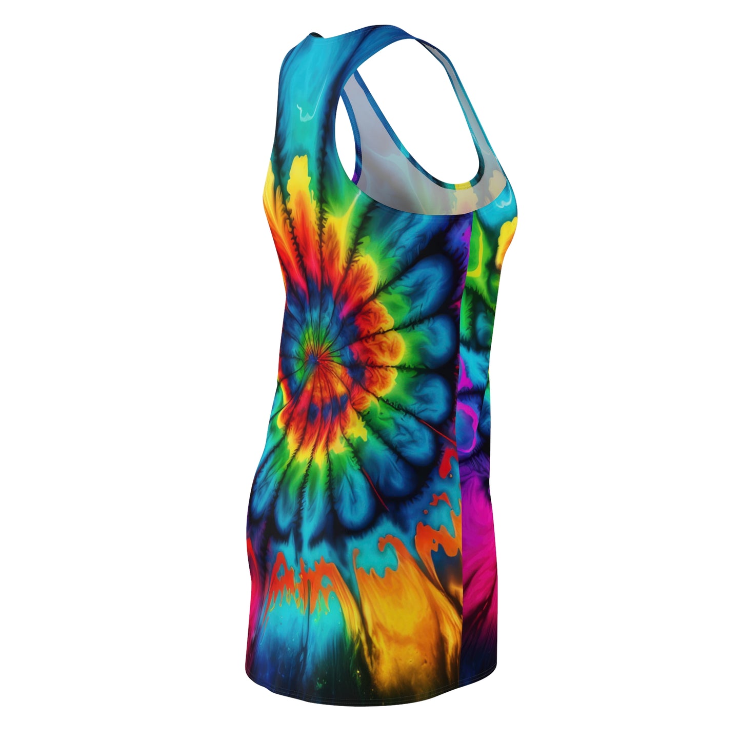 Bold And Beautiful Tie Dye Style Two Women's Cut & Sew Racerback Dress (AOP)