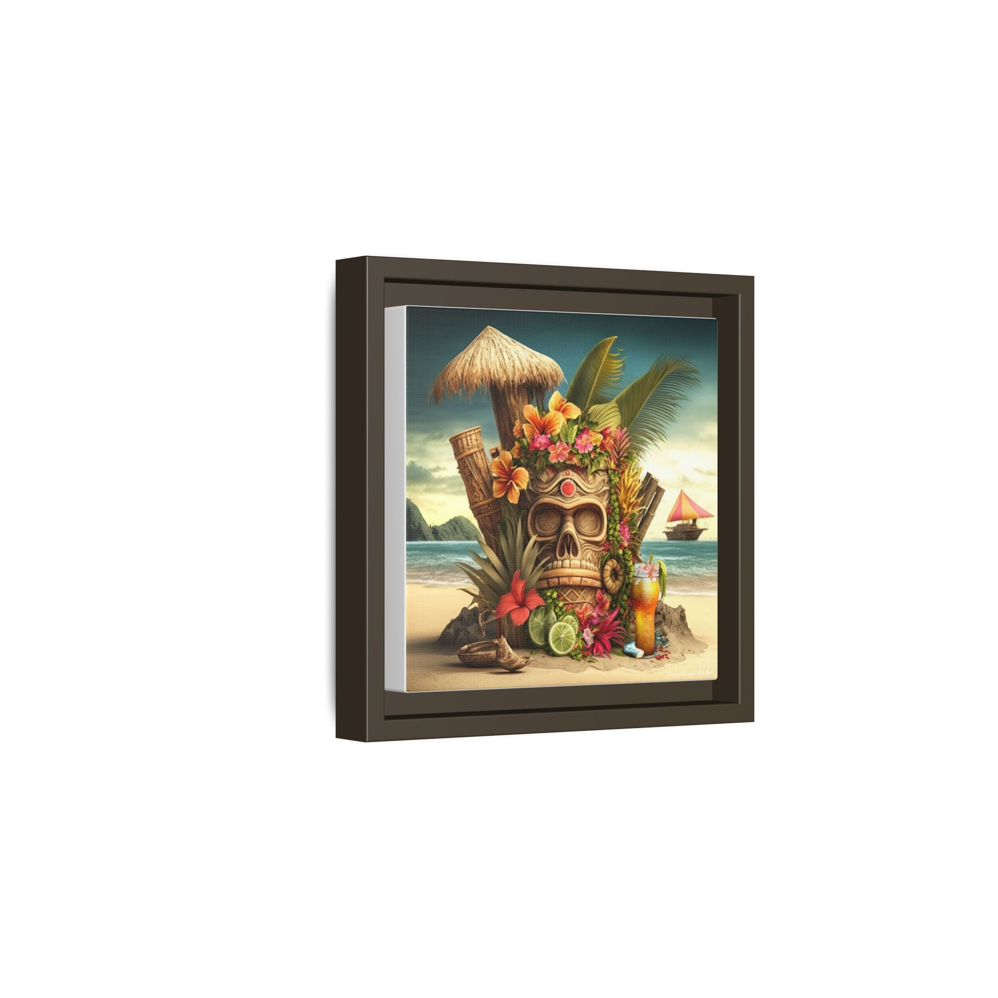 Tiki Dreams by the Shore, Art Print — Colorful Modern Wall Canvas