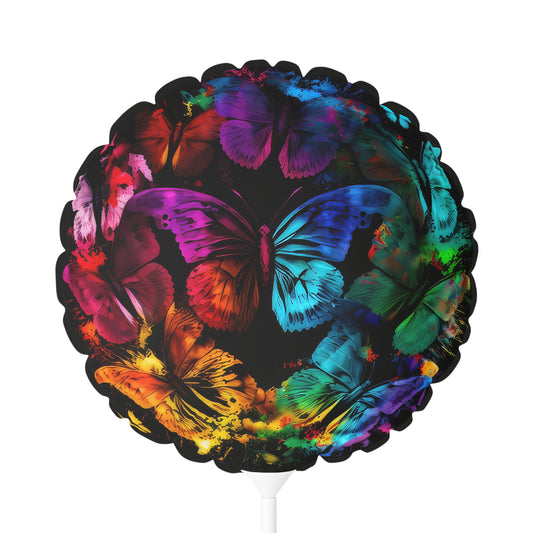 Bold And Beautiful Butterfly Tie Dye Style 7, Purple Balloon (Round and Heart-shaped), 11"