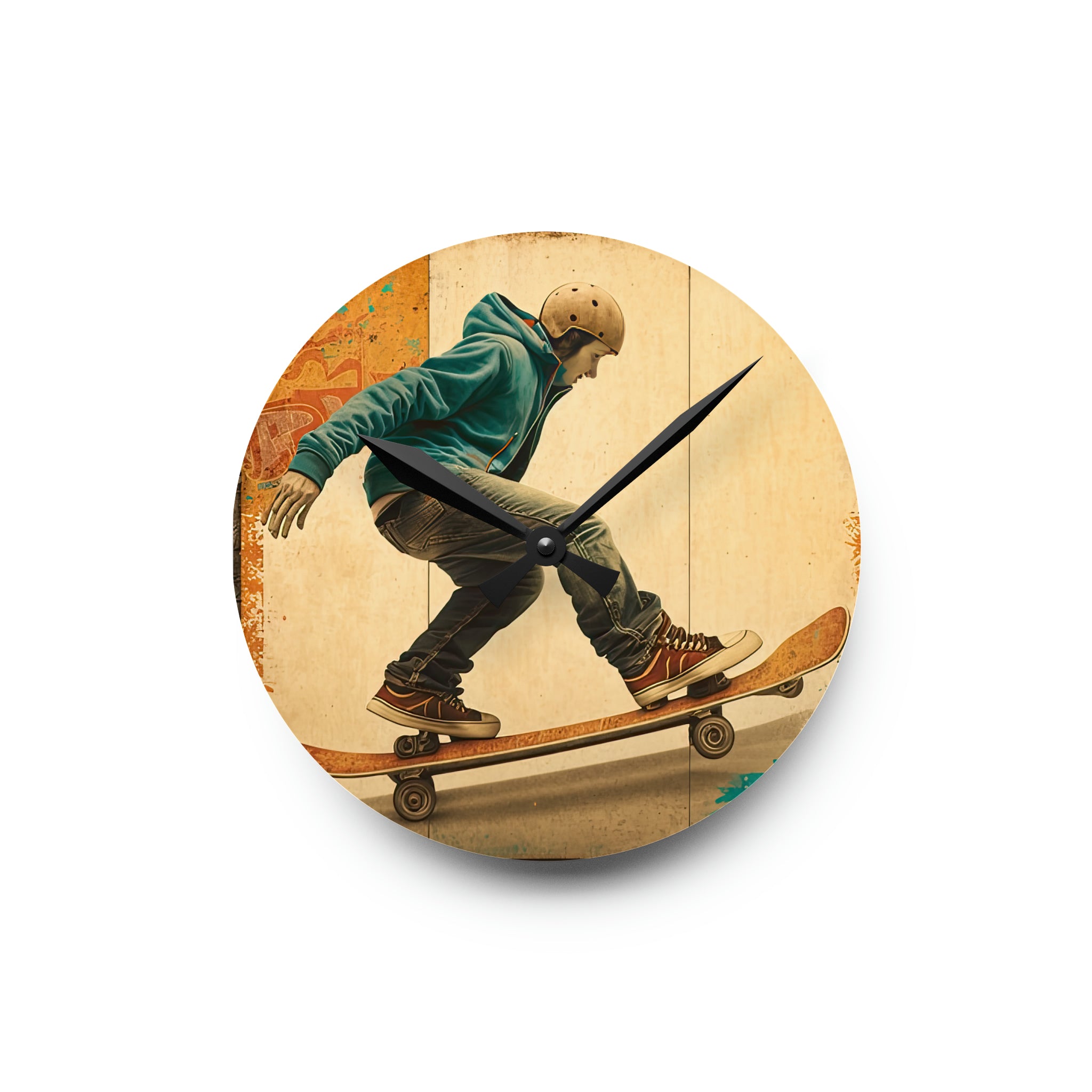 Skateboarding Anytime Style 1 Wall Clock