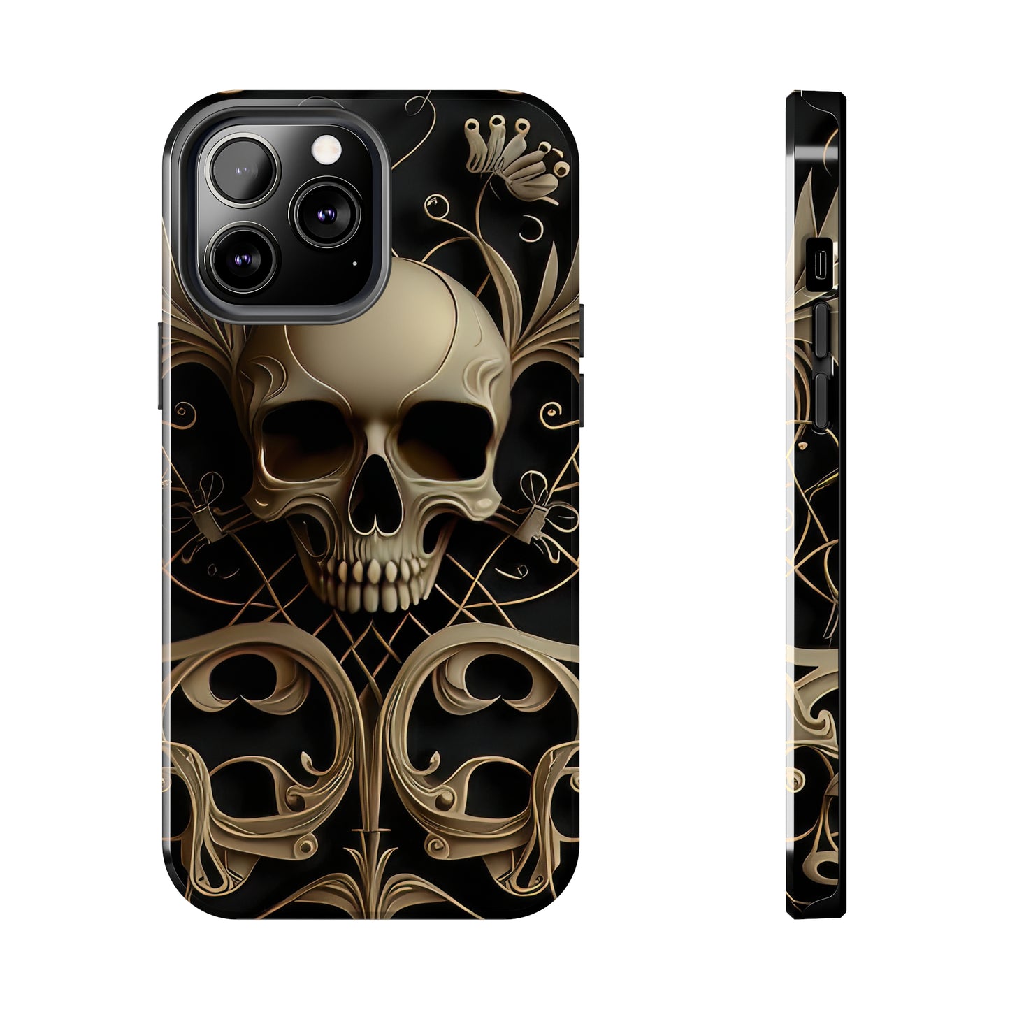 Metallic Chrome Skulls and classic Designed 1 Tough Phone Cases