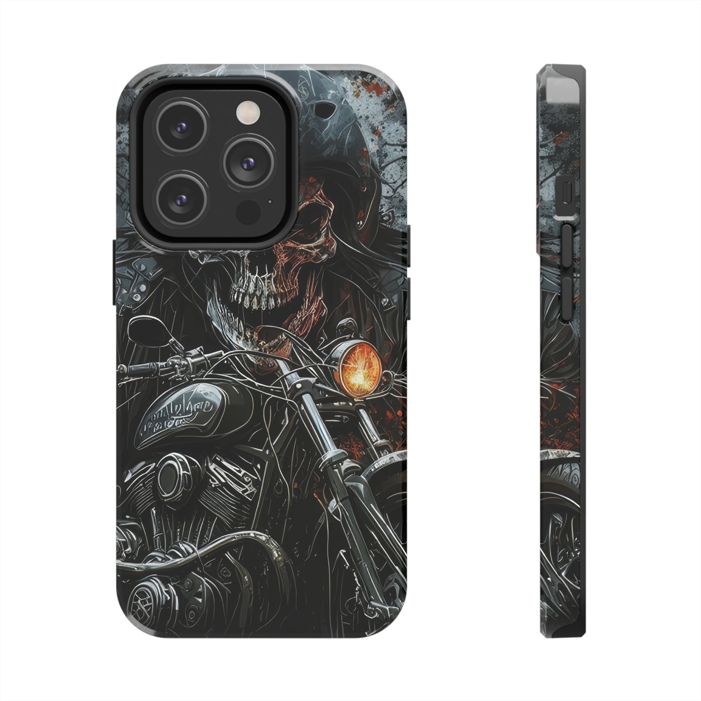 Skull Motorcycle Rider, Ready to Tear Up Road On Beautiful Bike 6 Tough Phone Cases