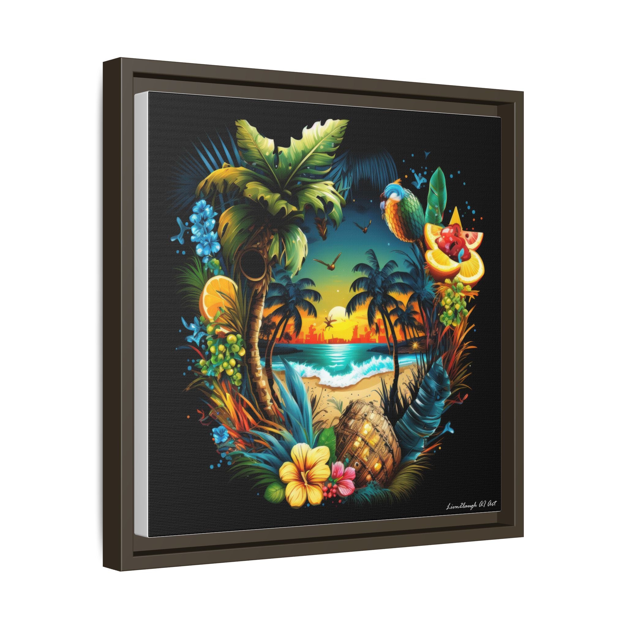 Island Rhythm at Dusk, Art Print — Colorful Modern Wall Canvas