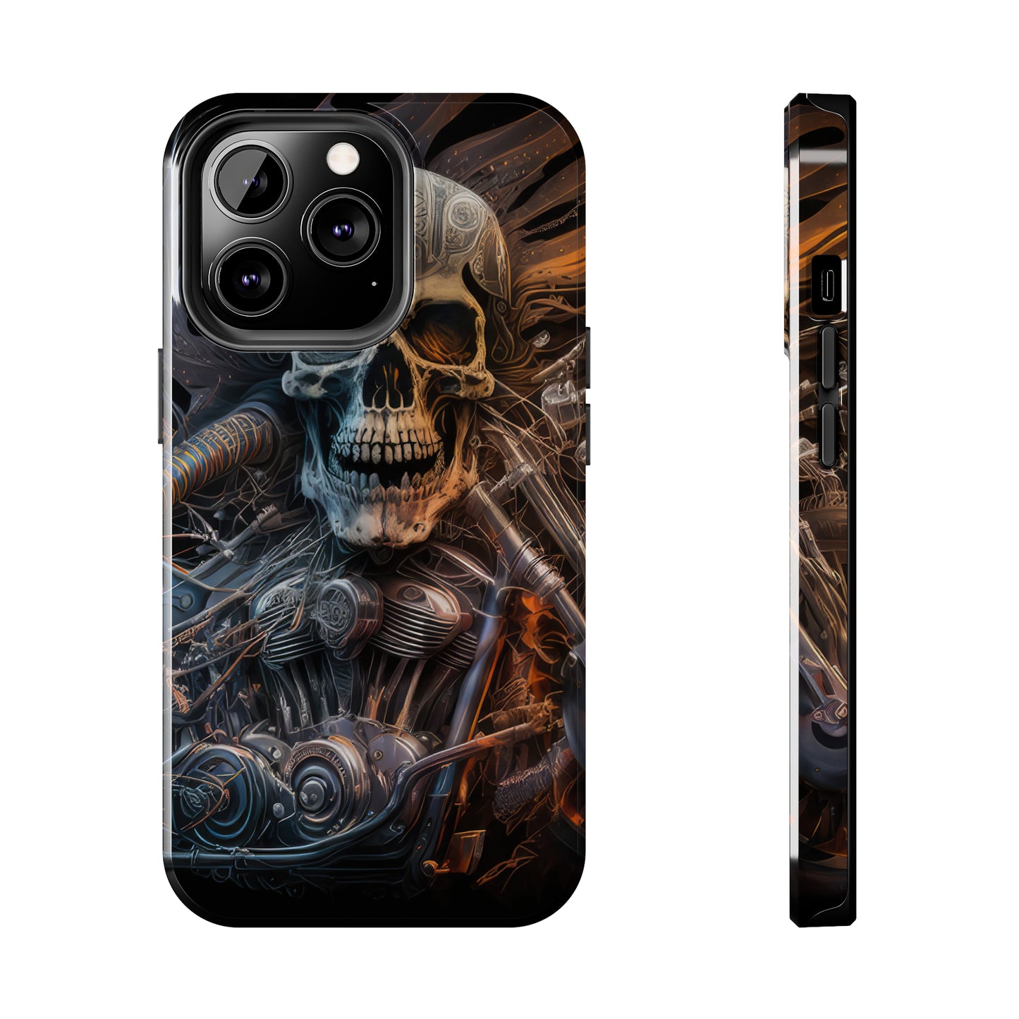 Skull Motorcycle Rider, Ready to Tear Up Road On Beautiful Bike 8 Tough Phone Cases