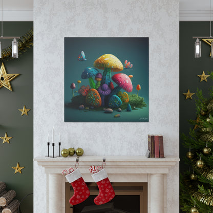 Beautiful Mushroom Luminating Colorful Bliss 4 Canvas Gallery Wraps