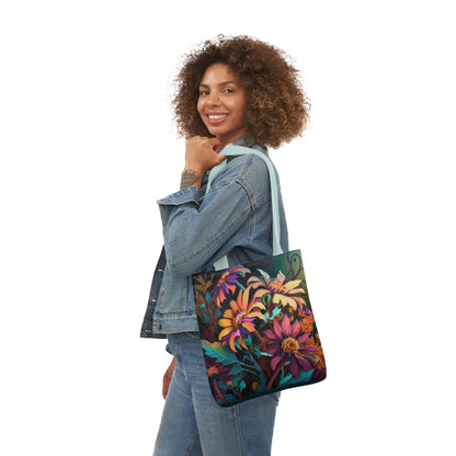 Bold And Beautiful Flowers Style Three Polyester Canvas Tote Bag (AOP)