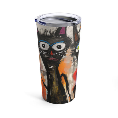 Doodle Abstract Black Cat By DaFlowerChild Tumbler 20oz