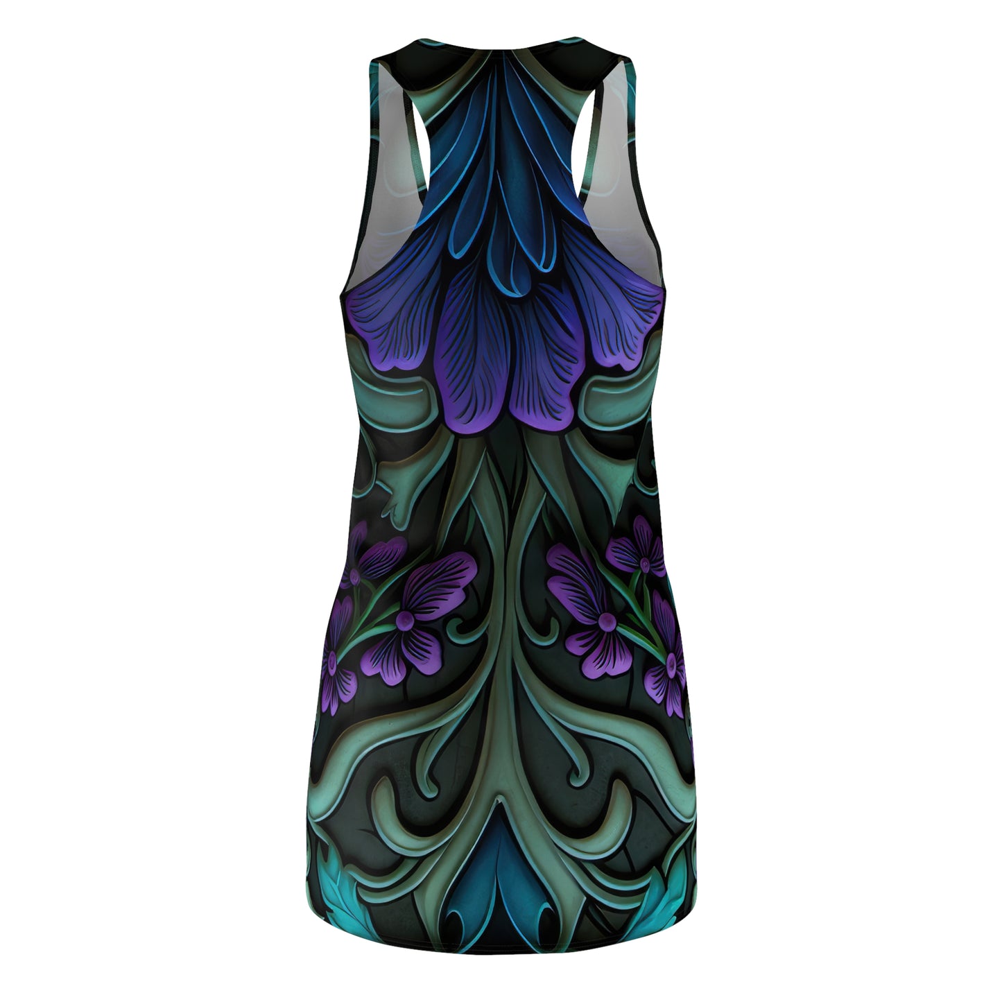 Gothic Bold & Beautiful flower floral Style 3 A, Women's Cut & Sew Racerback Dress (AOP)