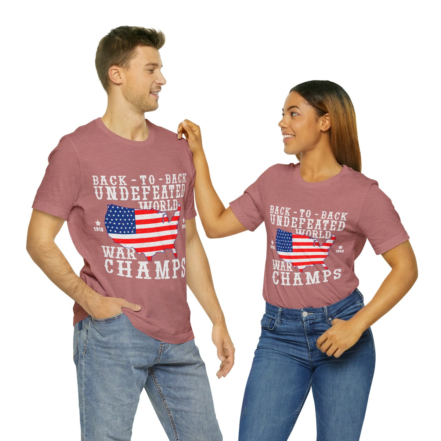 Back to Back World War Champs, American Flag, Fourth Of July 4th Unisex Jersey Short Sleeve Tee