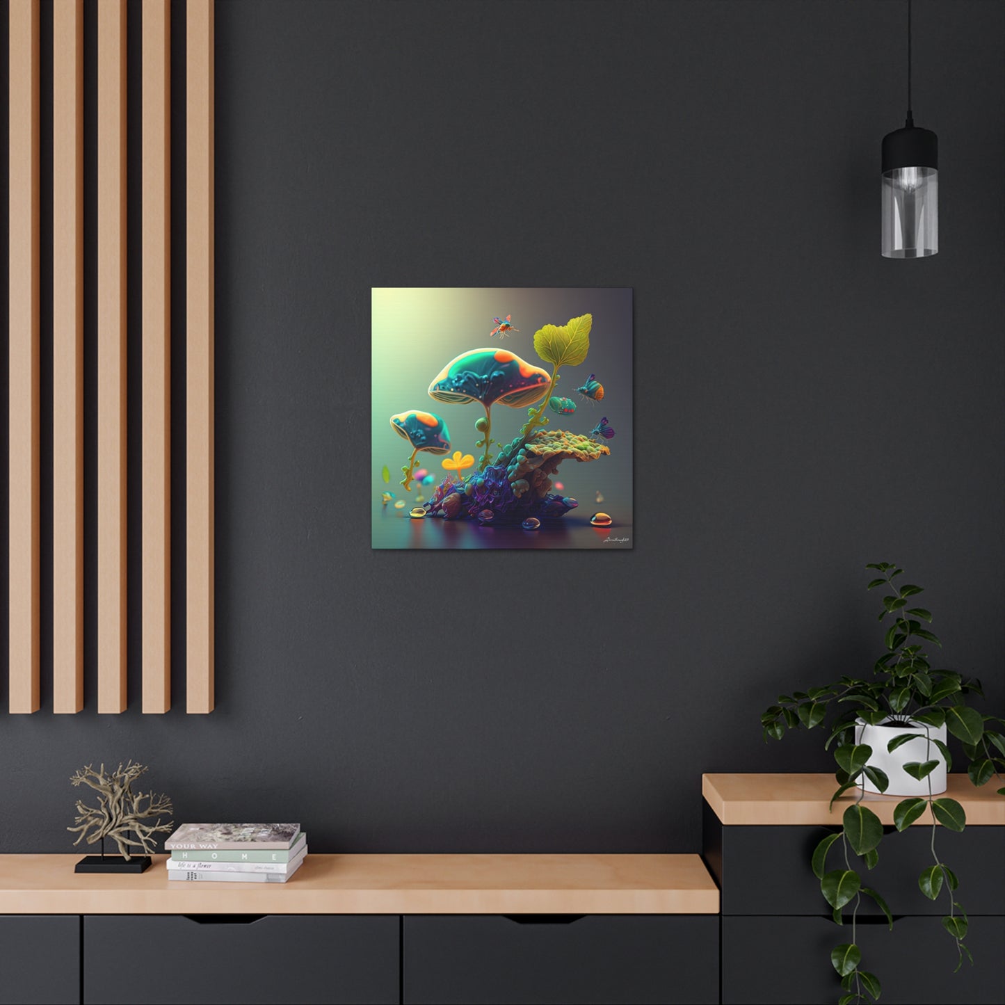 Beautiful Mushroom Luminating Colorful Bliss 6 Canvas Gallery Wraps