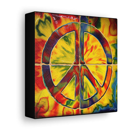 Coolio Tie Dye Hippie Peace Sign Canvas Gallery Wraps