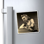 Retro Tattooed Pinup Blue, Red And White Star Magnet Style Thirteen