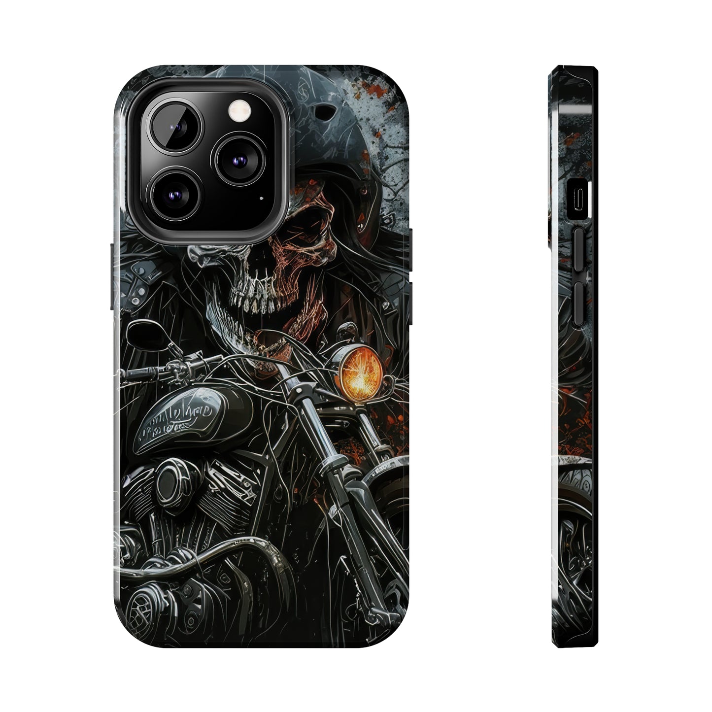 Skull Motorcycle Rider, Ready to Tear Up Road On Beautiful Bike 6 Tough Phone Cases