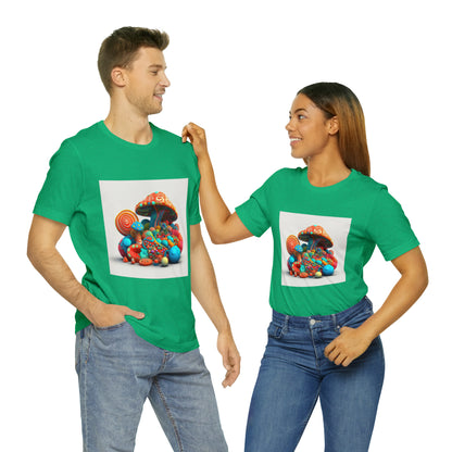 Hippie Mushroom Color Candy Style Design Style 1Unisex Jersey Short Sleeve Tee