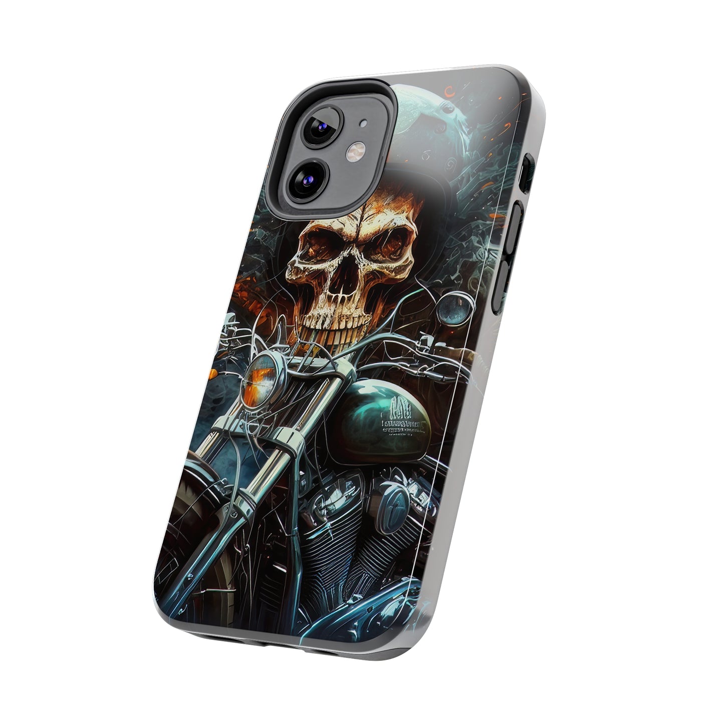 Skull Motorcycle Rider, Ready to Tear Up Road On Beautiful Bike 9 Tough Phone Cases