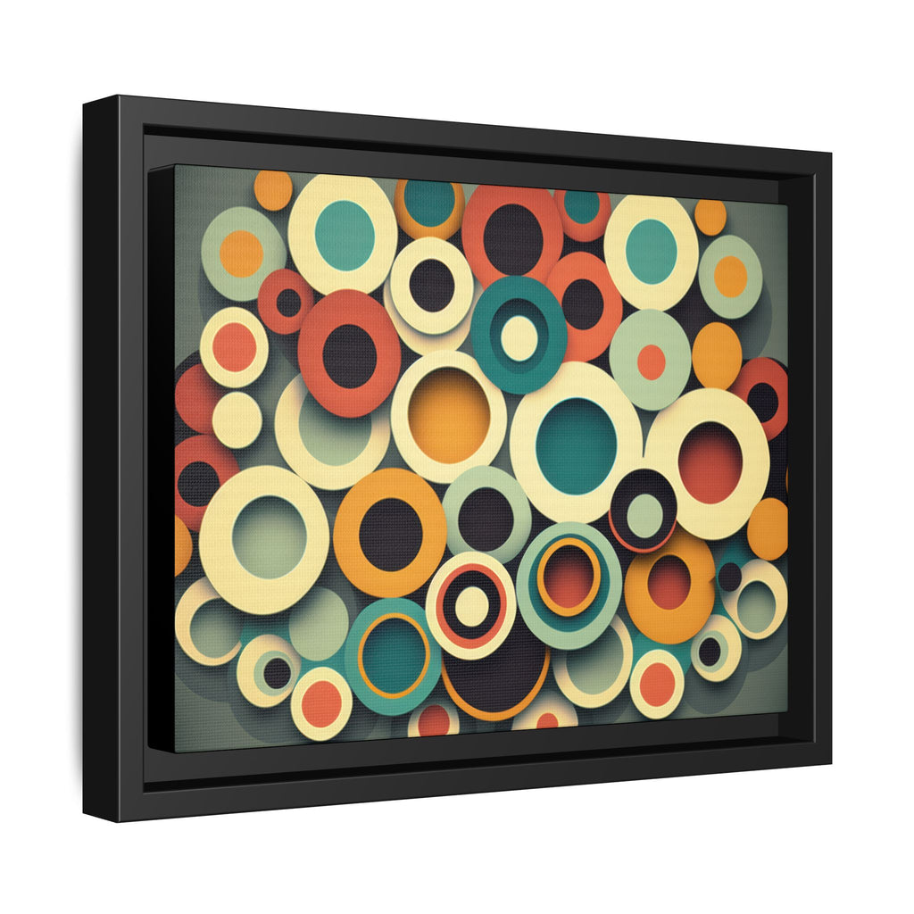 Gathered Circles, Matte Canvas, Framed (Multi-color)