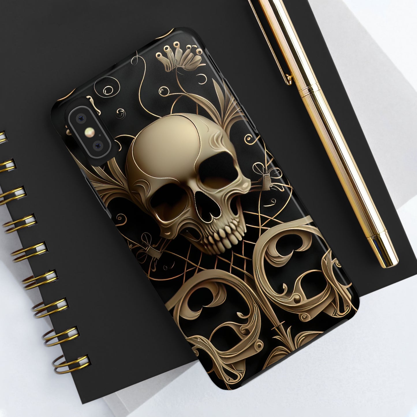 Metallic Chrome Skulls and classic Designed 1 Tough Phone Cases