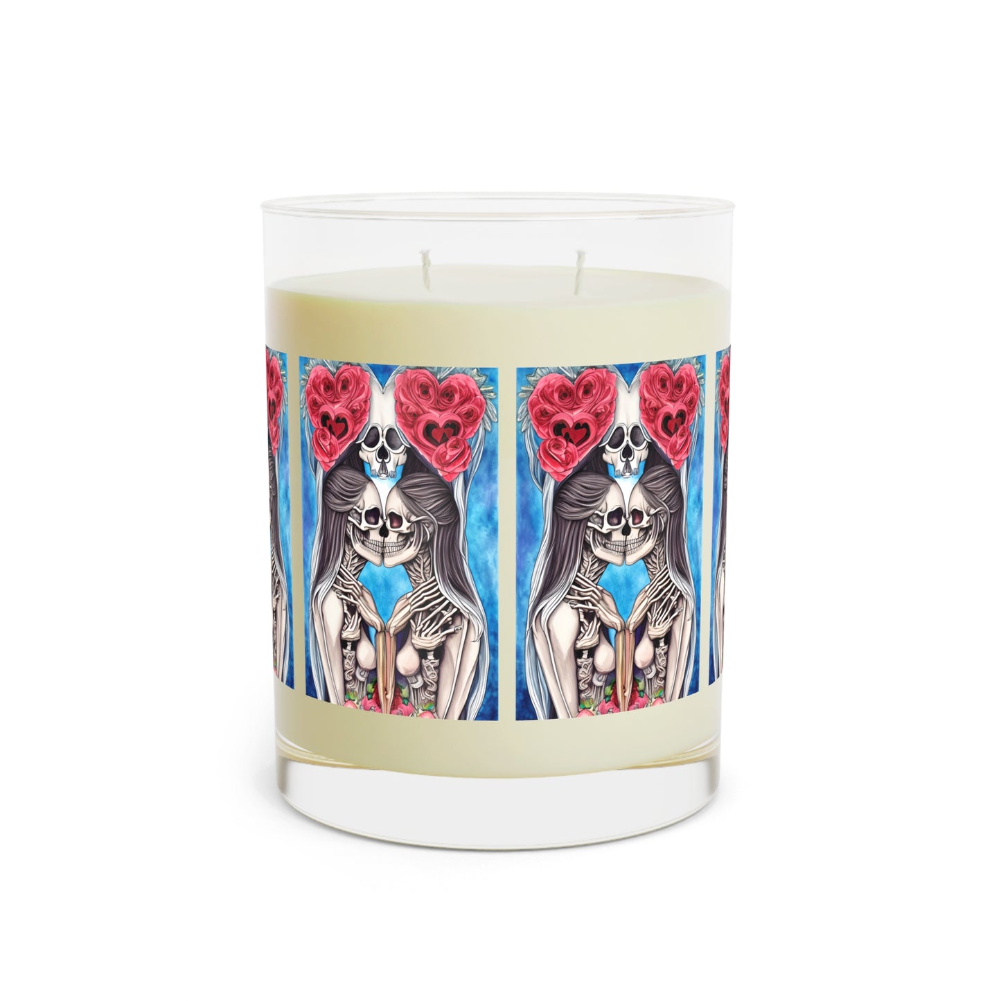Love Shows No Time Boundaries Skulls,  Loewenkind Creations Scented Candle - Full Glass, 11oz