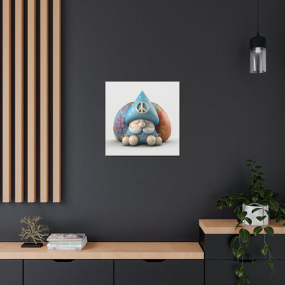 Gnome Dress In Blue With Peace Sign Canvas Gallery Wraps